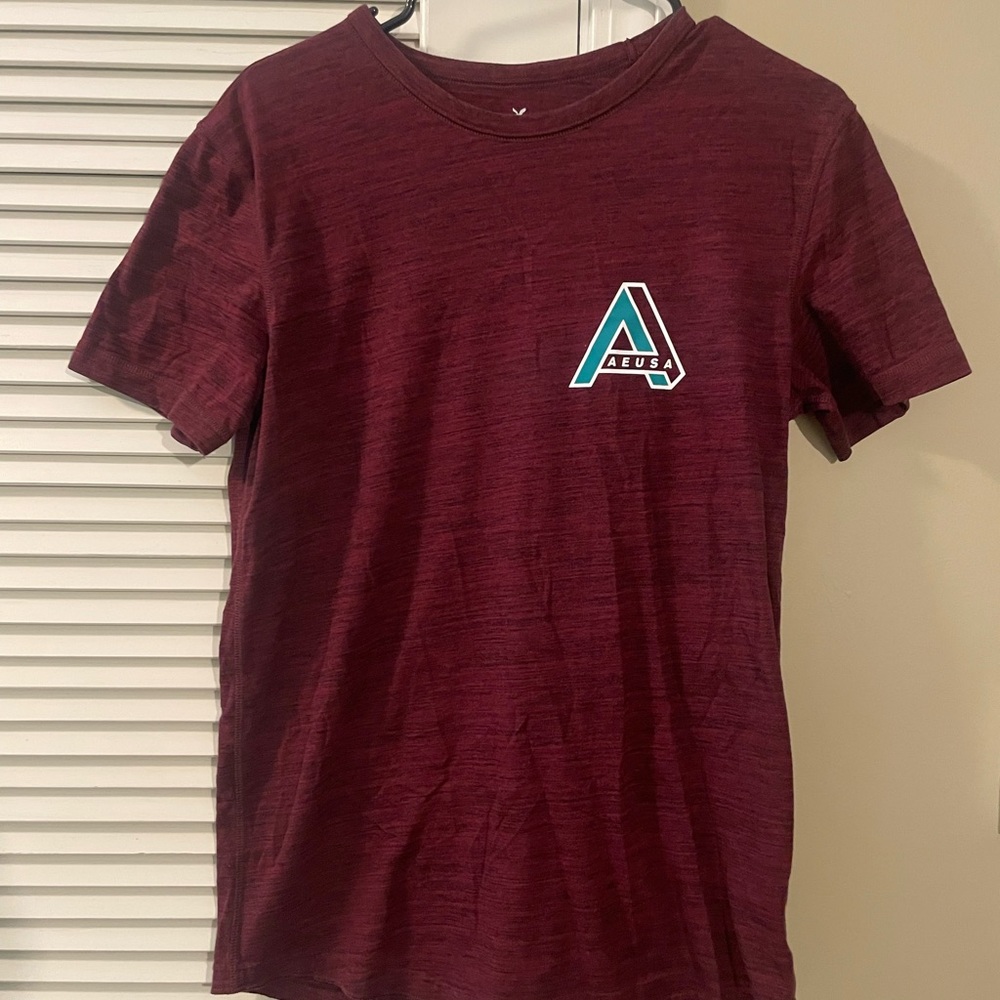 American Eagle Outfitters Burgundy Flex Tee
